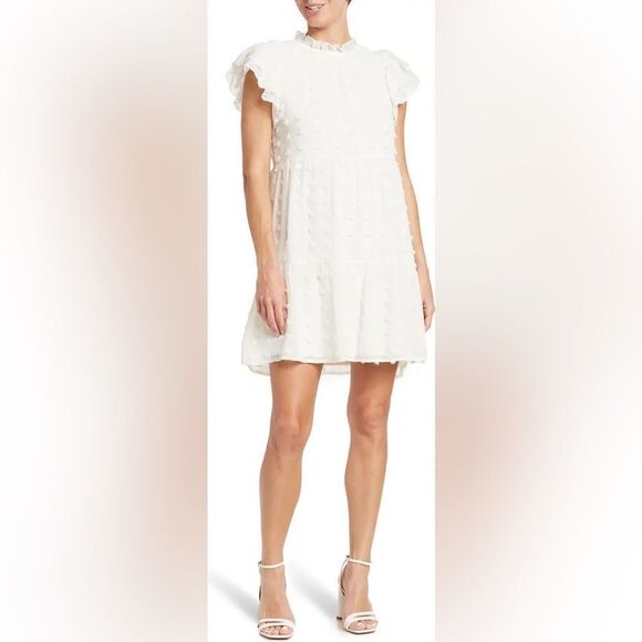 Love X Design Kelsey Chiffon Mini Swiss Dot Dress - Picture 1 of 15